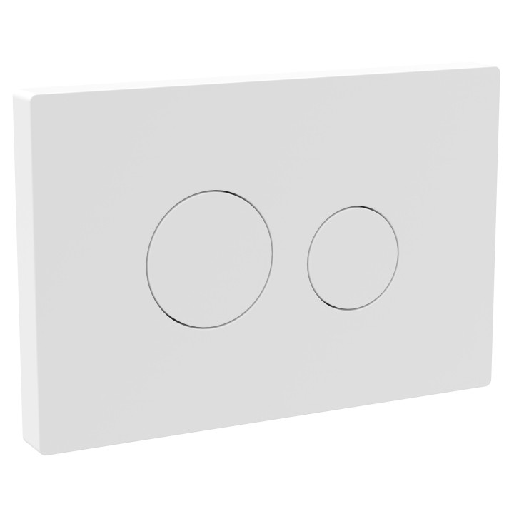 Round Flush Plate for Pneumatic Dual Flush - Matt White