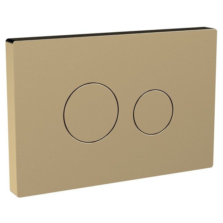 Brushed Brass Round Flush Plate for Pneumatic Dual Flush