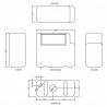 Dual Flush Cistern & Brushed Brass Traditional Flush Plate - Technical Drawing