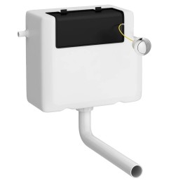 Dual Fuel Concealed Cistern Side Inlet & Chrome Round Flush Plate