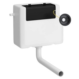 Dual Fuel Concealed Cistern Side Inlet & Black Traditional Flush Plate