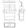 Universal Access Concealed Cistern with Chrome Dual Flush Button - Technical Drawing