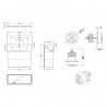Concealed Cistern & Chrome Traditional Flush Plate - Technical Drawing