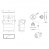 Concealed Cistern & Black Traditional Flush Plate - Technical Drawing