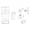 Concealed Cistern & Brushed Brass Traditional Flush Plate - Technical Drawing
