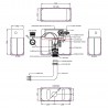 Pneumatic Dual Flush Universal Access Concealed Cistern - Technical Drawing