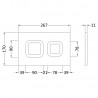 Brushed Brass Square Dual Flush Push Button - Technical Drawing