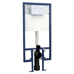 Dual Flush Concealed Cistern Frame Square Plate - Matt White