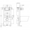 Mid Height Concealed Cistern Wall Frame - Technical Drawing