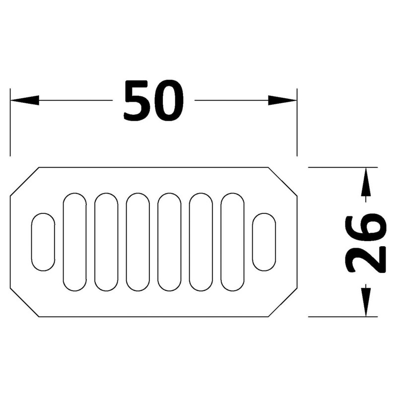 Carlton Brushed Brass Overflow Cover - Technical Drawing