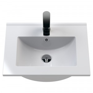 Arno 500mm Freestanding 2 Door Vanity Unit with Minimalist Ceramic Basin - Satin Grey