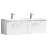 Arno Gloss White 1200mm Wall Hung 2 Drawer Vanity Unit with Double Basin