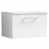 Arno Gloss White 600mm Wall Hung Single Drawer Vanity Unit with Laminate Top