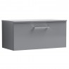 Arno 800mm Wall Hung 1 Drawer Vanity & Laminate Worktop - Satin Grey