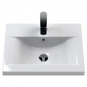 Arno 500mm Wall Hung 2 Door Vanity Unit & Mid-Edge Ceramic Basin - Bleached Oak