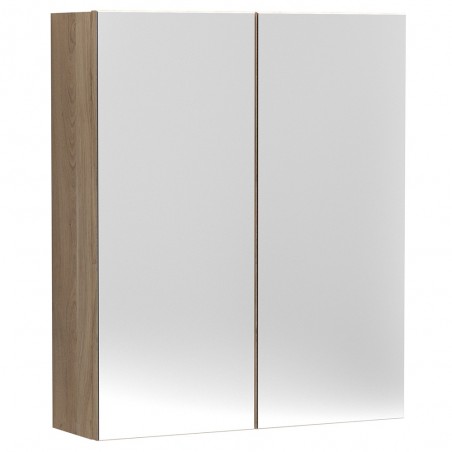 Arno 600mm (w) x 715mm (h) x 162mm (d) 2 Door Mirror Unit - Bleached Oak
