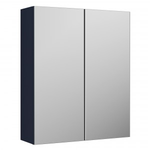Arno 600mm (w) x 715mm (h) x 162mm (d) 2 Door Mirror Unit - Midnight Blue