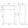 Arno  500mm (w) 795mm (h) x 260mm (d) Toilet Unit - Bleached Oak - Technical Drawing