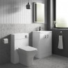 Arno Gloss White 500mm (w) x 840mm (h) x 360mm (d) 2 Door Floor Standing Vanity & Polymarble Basin - Insitu