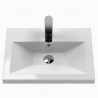 Arno Gloss White 600mm (w) x 840mm (h) x 360mm (d) 2 Door Floor Standing Vanity & Ceramic Basin - Insitu