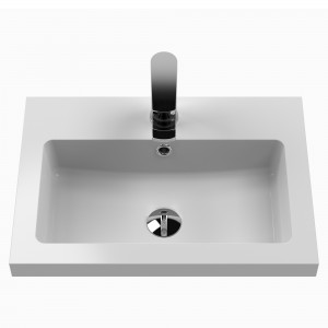 Arno Compact 600mm Freestanding 2 Door Vanity & Polymarble Basin - Soft Black