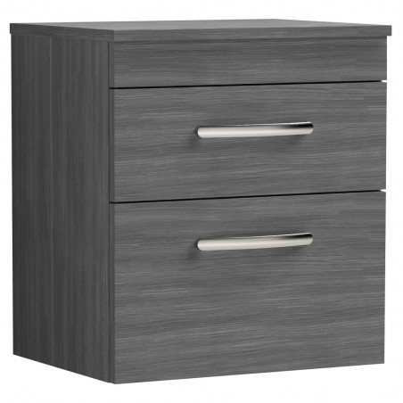 Athena Anthracite Woodgrain 500mm (w) x 556mm (h) x 390mm (d) Wall Hung Cabinet & Worktop