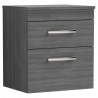Athena Anthracite Woodgrain 500mm (w) x 556mm (h) x 390mm (d) Wall Hung Cabinet & Worktop