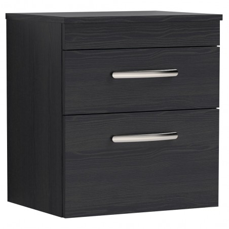 Athena Charcoal Black 500mm (w) x 556mm (h) x 390mm (d) Wall Hung Cabinet & Worktop