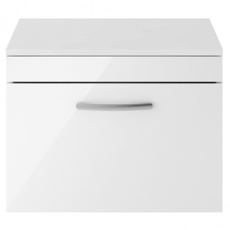 Athena Gloss White 600mm (w) x 448mm (h) x 390mm (d) Wall Hung Cabinet & Worktop