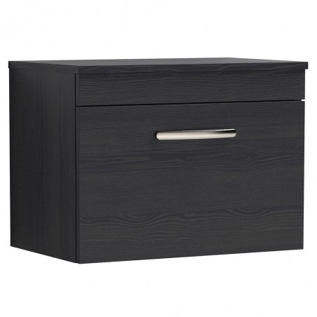 Athena Charcoal Black 600mm (w) x 448mm (h) x 390mm (d) Wall Hung Cabinet & Worktop