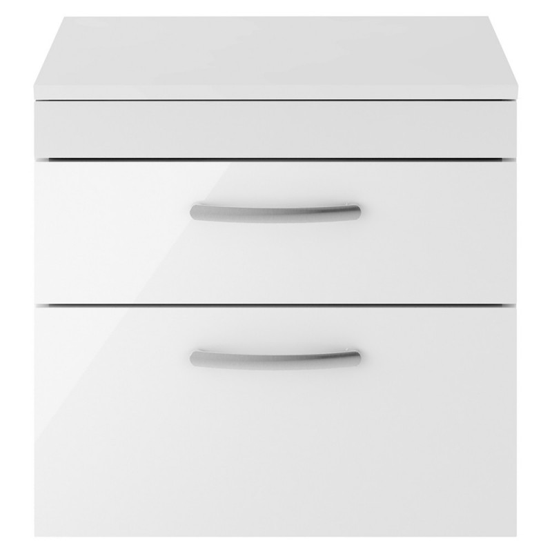 Athena Gloss White 600mm (w) x 556mm (h) x 390mm (d) Wall Hung Cabinet & Worktop