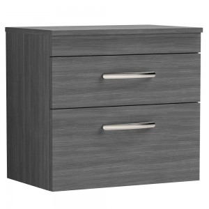 Athena Anthracite Woodgrain 600mm (w) x 578mm (h) x 390mm (d) Wall Hung Cabinet & Worktop