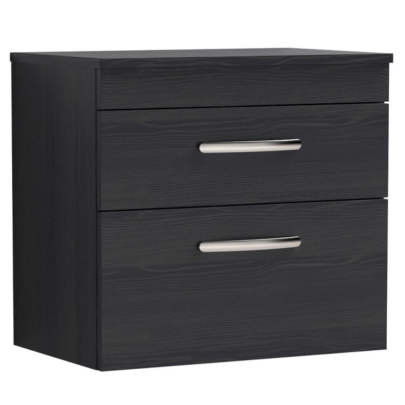Athena Charcoal Black 600mm (w) x 556mm (h) x 390mm (d) Wall Hung Cabinet & Worktop