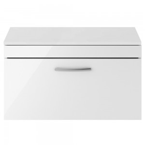Athena Gloss White 800mm (w) x 448mm (h) x 390mm (d) Wall Hung Cabinet & Worktop