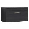 Athena Charcoal Black 800mm (w) x 448mm (h) x 390mm (d) Wall Hung Cabinet & Worktop