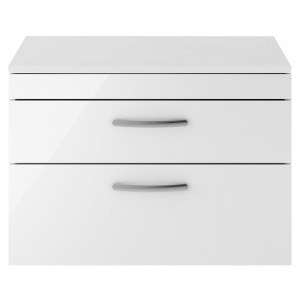 Athena Gloss White 800mm (w) x 556mm (h) x 390mm (d) Wall Hung Cabinet & Worktop