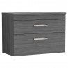 Athena Anthracite Woodgrain 800mm (w) x 556mm (h) x 390mm (d) Wall Hung Cabinet & Worktop