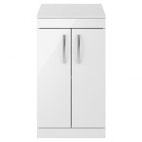 Athena Gloss White 500mm (w) x 883mm (h) x 390mm (d) Floor Standing Cabinet & Worktop
