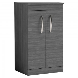 Athena Anthracite Woodgrain 500mm (w) x 883mm (h) x 390mm (d) Floor Standing Cabinet & Worktop
