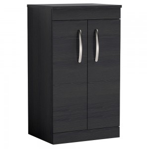 Athena Charcoal Black 500mm (w) x 883mm (h) x 390mm (d) Floor Standing Cabinet & Worktop