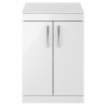 Athena Gloss White 600mm (w) x 883mm (h) x 390mm (d) Floor Standing Cabinet & Worktop