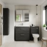 Athena Charcoal Black 600mm (w) x 905mm (h) x 390mm (d) Floor Standing Cabinet & Mid-Edge Basin - Insitu