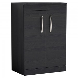 Athena Charcoal Black 600mm (w) x 883mm (h) x 390mm (d) Floor Standing Cabinet & Worktop