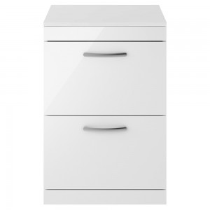 Athena Gloss White 600mm (w) x 883mm (h) x 390mm (d) Floor Standing Cabinet & Worktop