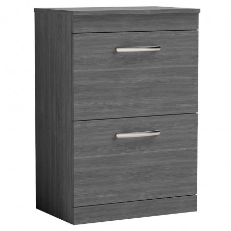 Athena Anthracite Woodgrain 600mm (w) x 883mm (h) x 390mm (d) Floor Standing Cabinet & Worktop