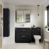 Athena Charcoal Black 600mm (w) x 915mm (h) x 390mm (d) 2 Drawers Floor Standing Vanity With Thin-Edge Basin - Insitu