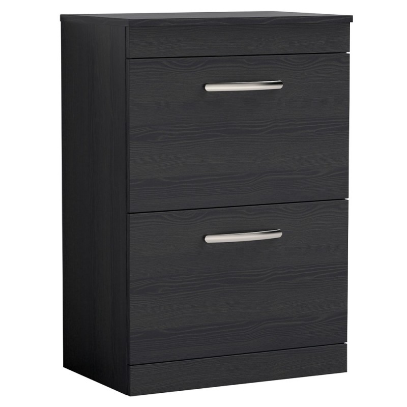 Athena Charcoal Black 600mm (w) x 883mm (h) x 390mm (d) Floor Standing Cabinet & Worktop