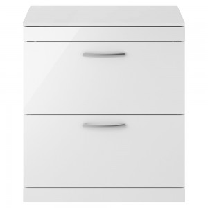 Athena Gloss White 800mm (w) x 883mm (h) x 390mm (d) Floor Standing Cabinet & Worktop