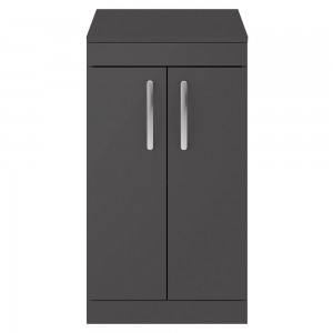 Athena Gloss Grey Floor Standing 500mm (w) x 883mm (h) x 390mm (d) Cabinet & Worktop