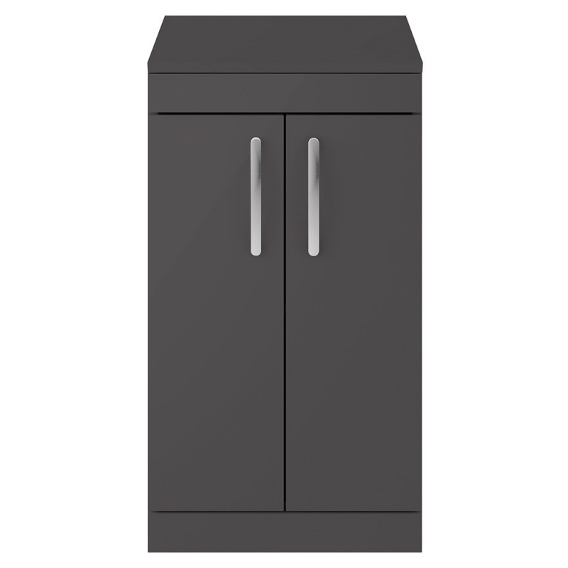 Athena Gloss Grey Floor Standing 500mm (w) x 883mm (h) x 390mm (d) Cabinet & Worktop